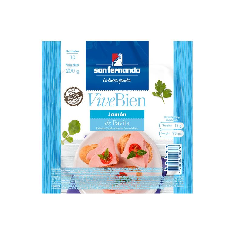 Jamón de Pavita San Fernando Empaque 200 g