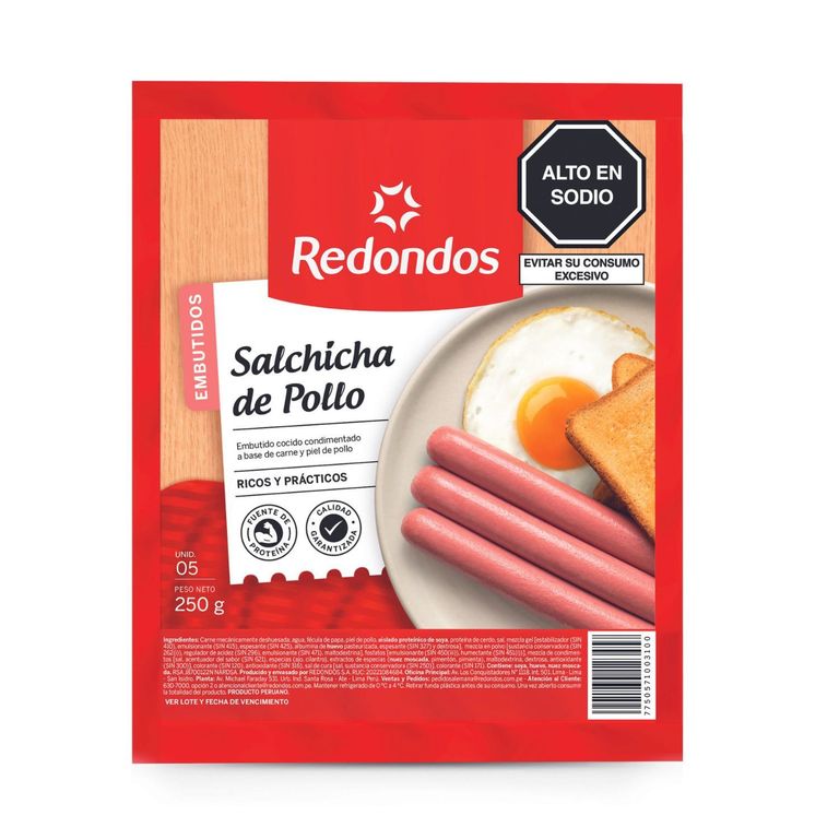 Salchicha Redondos de Pollo Empaque 250 g