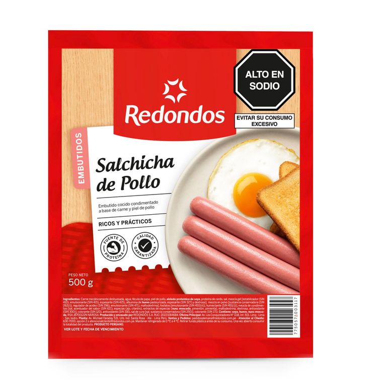 Salchicha de Pollo Redondos Empaque 500 g