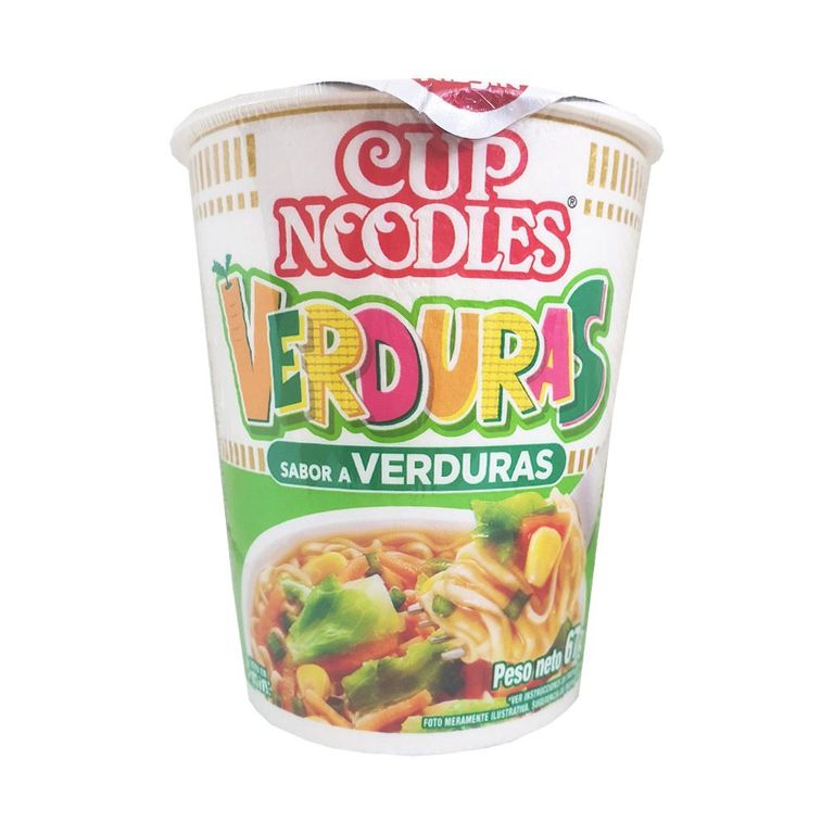 Pasta Precocida Nissin Cup Noodles Verduras Empaque 67 g
