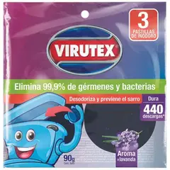 VIRUTEX - Pastillas De Inodoro Aroma Lavanda Bolsa 3 Und