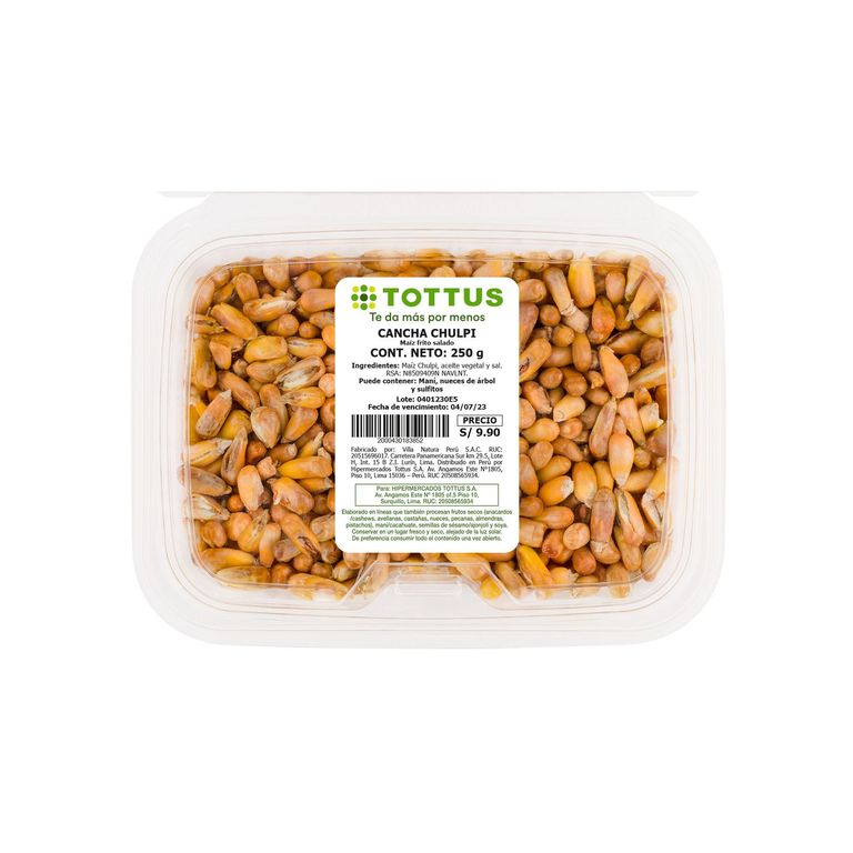 Cancha Chulpi Salada Tottus Envase 250 g
