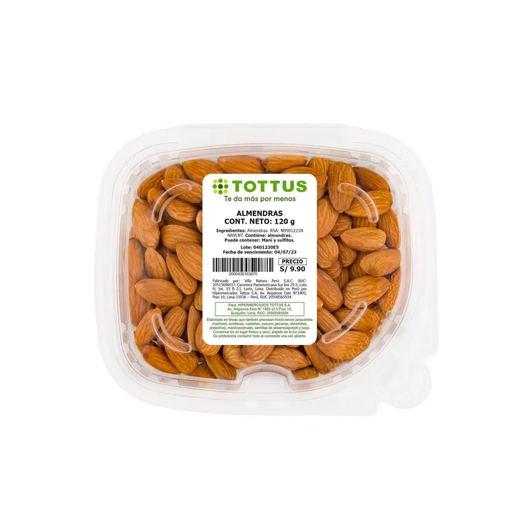 Almendras Natural Tottus Envase 120 g