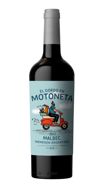 Vino El Gordo en Motoneta Malbec Botella 750 mL