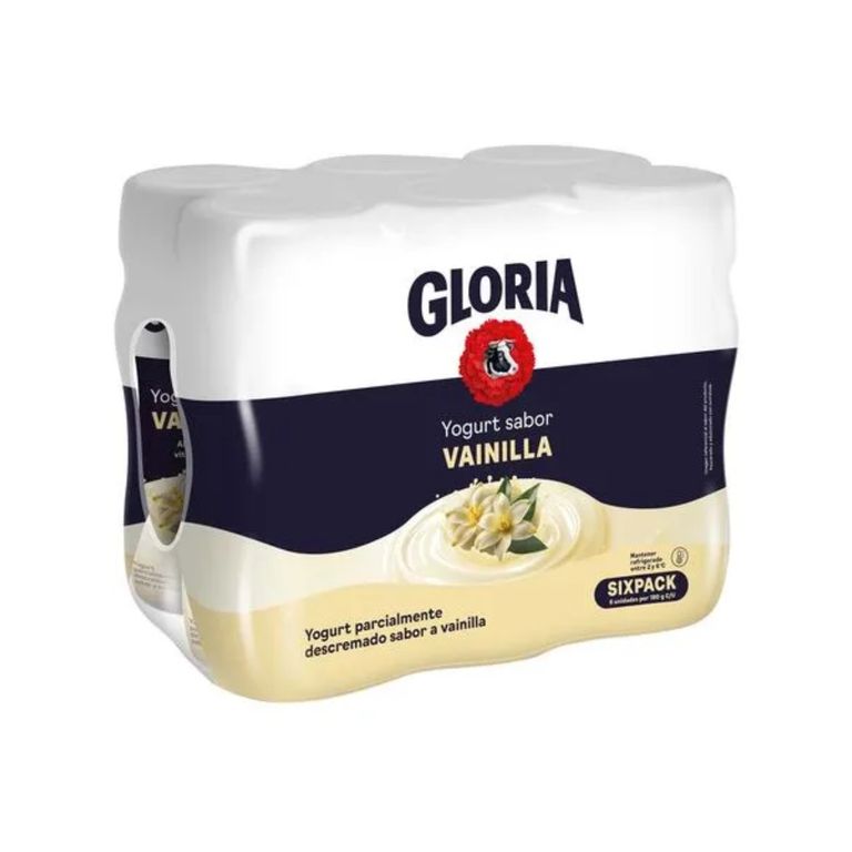 Yogurt Gloria Vainilla Sixpack Botella 180 g