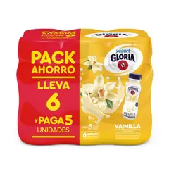 GLORIA - Sixpack Yogurt Parcialmente Descremado Vainilla 180 g