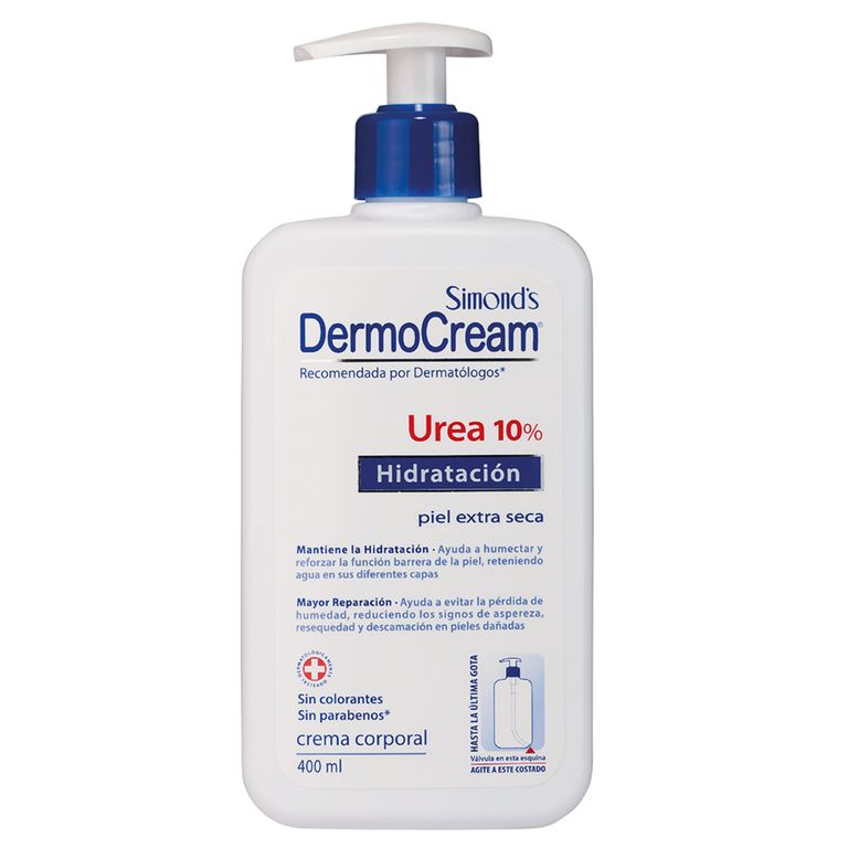 Crema Corporal Dermocream Urea 10% Simonds Botella 400 mL