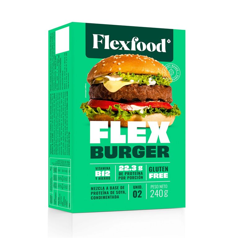 Hamburguesa a Base de Soya Flexfood Caja 2 Und