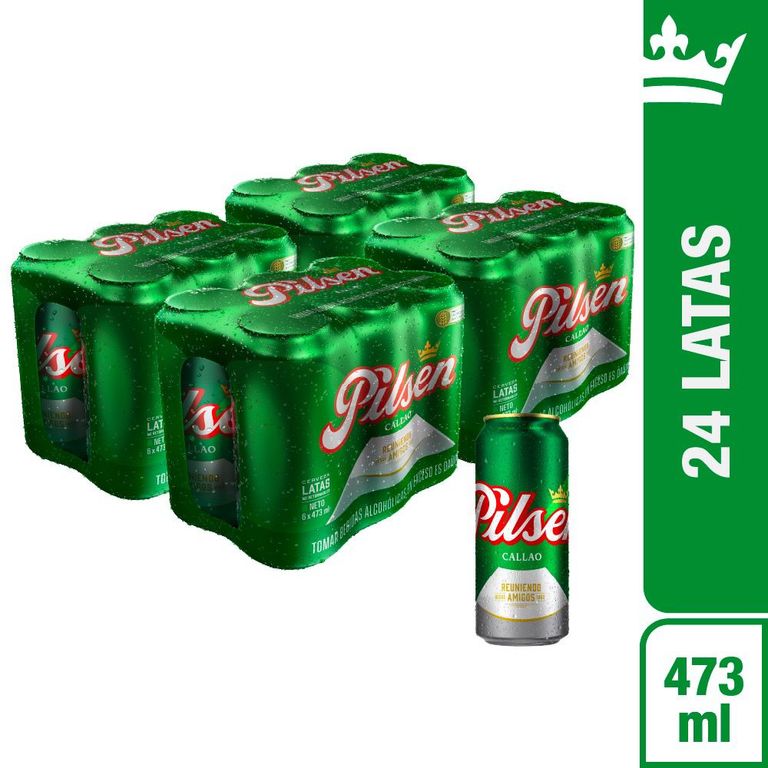 Cerveza Pilsen 4 Sixpack Lata 473 mL