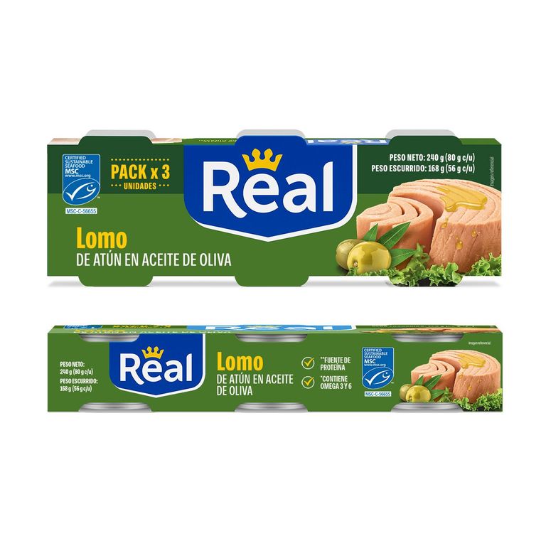 Lomo de Atún Real en Aceite de Oliva Pack 3 Latas 80 g