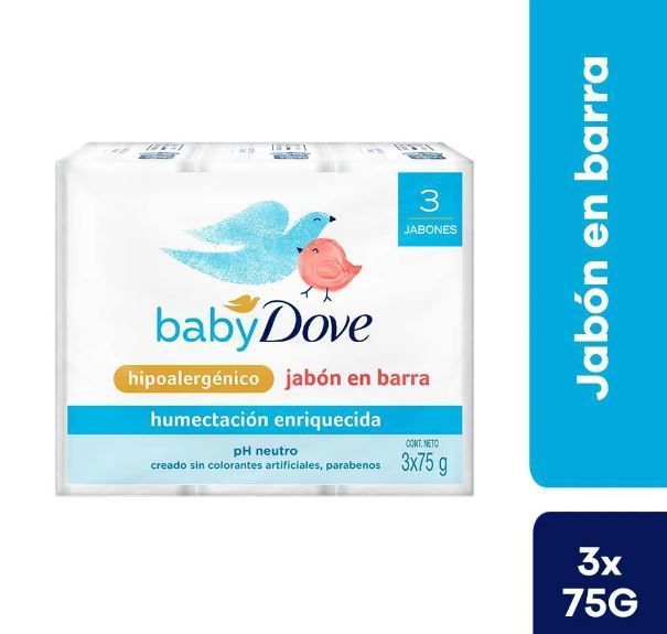 Jabón de Tocador Dove Baby Humectación Enriquecedora Empaque 3 Und