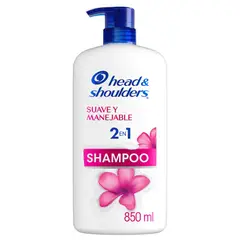HEAD SHOULDERS - Shampoo 2 En 1 Suave Y Manejable Botella 850 mL