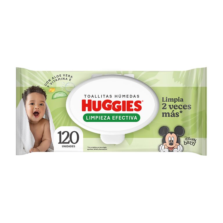 Toallitas Húmedas Huggies Limpieza Efectiva Empaque 120 Und