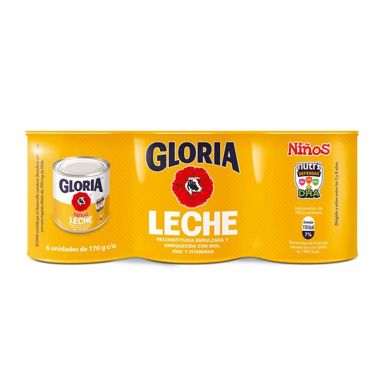 Leche Gloria Niños Sixpack Lata 170 g