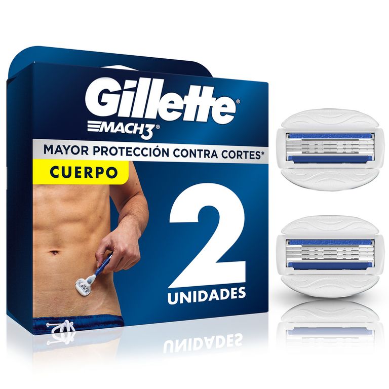 Cartucho de Afeitar Gillette Mach3 Cuerpo Empaque 2 Und