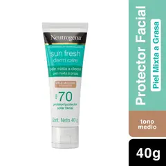 NEUTROGENA - Protector Facial Sun Fresh Derm Care Tono Medio SPF70 Envase 40g