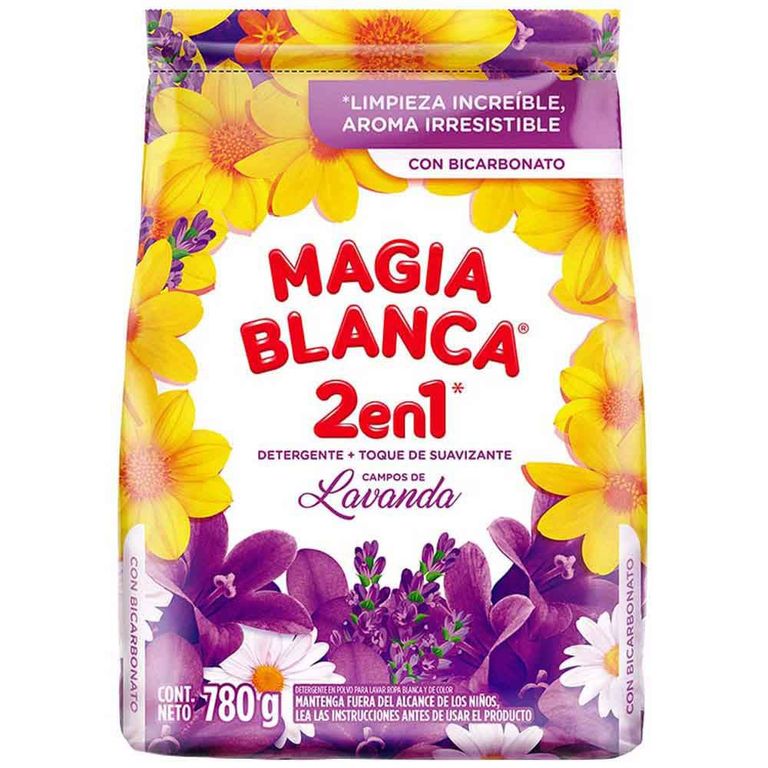 Detergente en Polvo Magia Blanca Lavanda Bolsa 780 g
