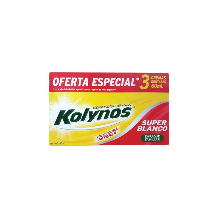 Crema Dental Kolynos Súper Blanco Caja 3 Und