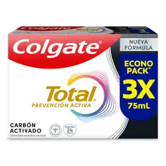COLGATE - Crema Dental Colgate Total 12 Carbón Caja 3 Und