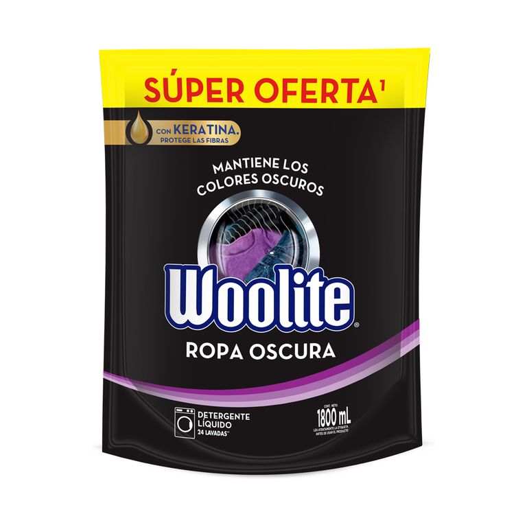 Detergente Líquido Woolite Ropa Oscura Doypack 1.8 L