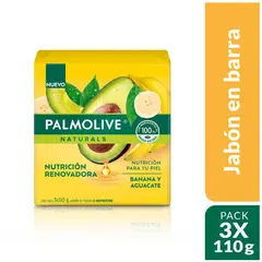 PALMOLIVE - Jabón Naturals Banana Y Aguacate Pack 3 Empaques 110 g