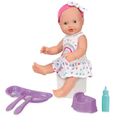 LOKO TOYS - Muñeca Hora de Comer Drink and Wet 40 cm
