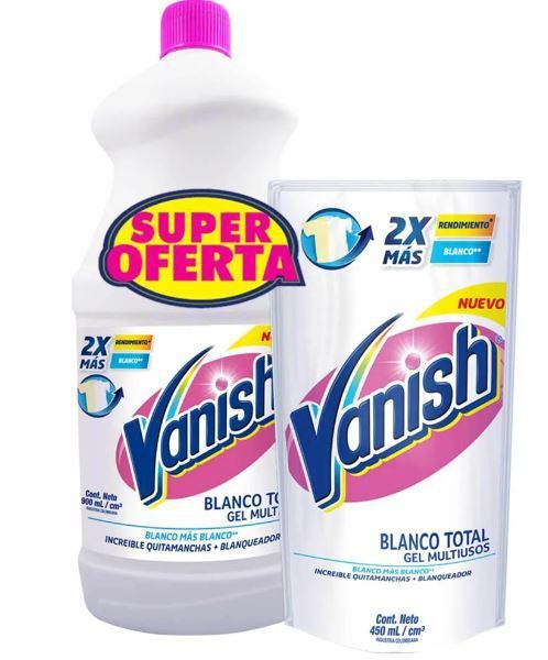 Pack Quitamancha Vanish Ropa Blanca 900 mL + Doypack 450 mL