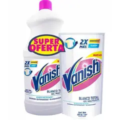 VANISH - Pack Quitamancha Botella 900 ml + Doypack 450 ml Gel Blanco Total