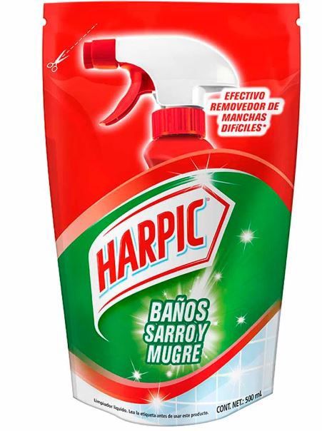 Limpiador Líquido Baños Harpic Antisarro y Mugre Doypack 500 mL