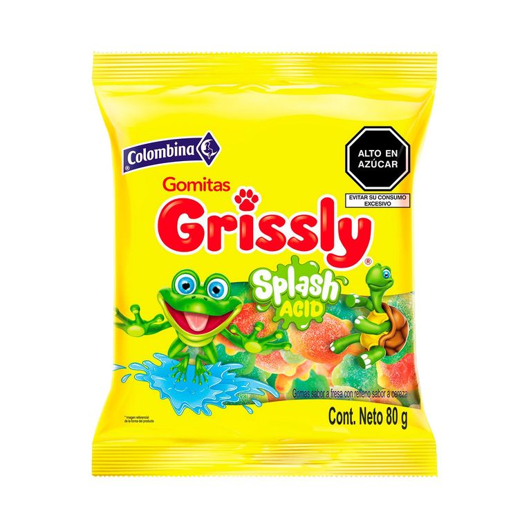 Gomita Grissly Splash Acid Bolsa 80 g