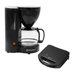 IMACO - COMBO DUO NEGRO CAFETERA + SANDWICHERA