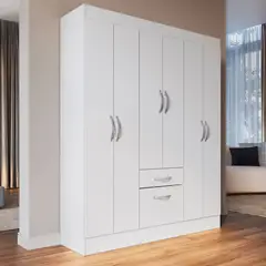 undefined - Ropero 6 Puertas 1 Cajon 1 Zapatera Blanco