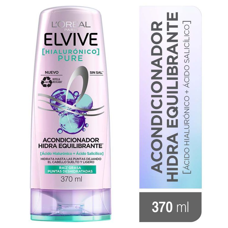 Acondicionador Elvive Hialurónico Pure Botella 370 mL