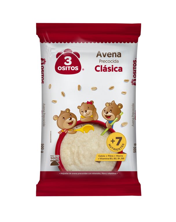 Avena Hojuela Precocida 3 Ositos Clásica Bolsa 500 g