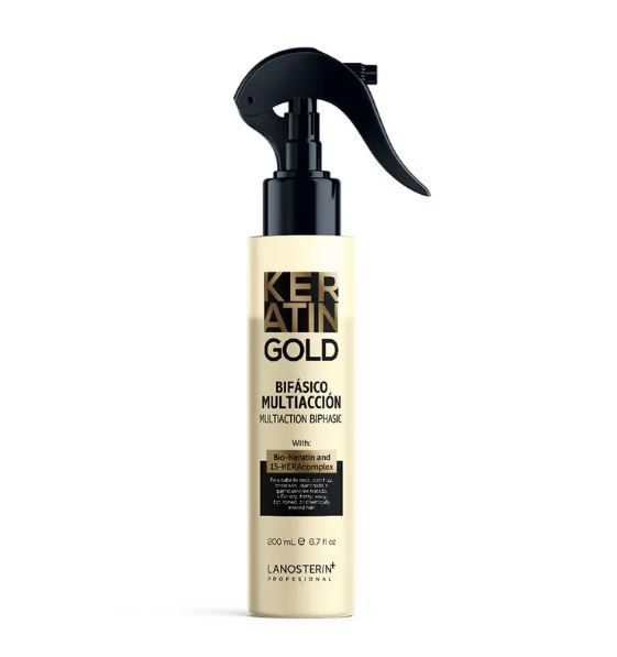 Tratamiento Capilar Keratin Gold Bifásico Multiacción Envase 200 mL