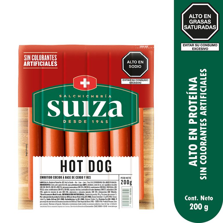 Hot Dog Suiza Empaque 200 g