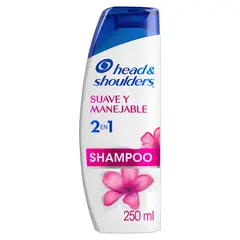 HEAD SHOULDERS - Shampoo 2 En 1 Suave Manejable Control Caspa Botella 250 mL