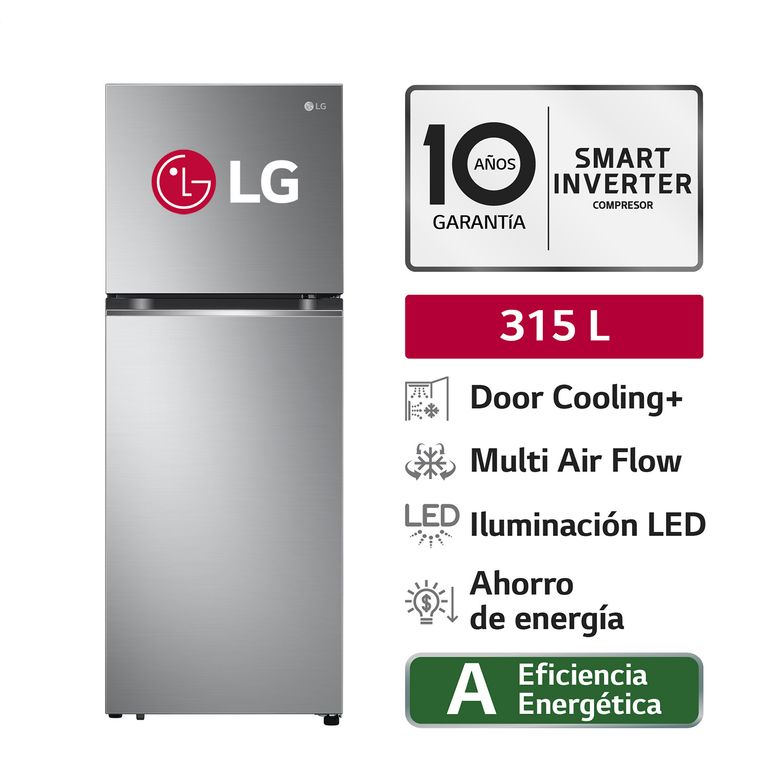 Refrigeradora LG GT31BPP 315L Plateada Sin Dispensador