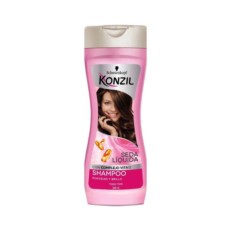 Shampoo Seda Líquido con Vitaminas 12 Konzil Botella 340 mL