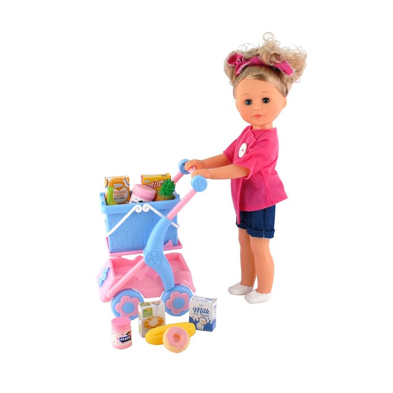Muñeca con Carro de Compras 46 cm