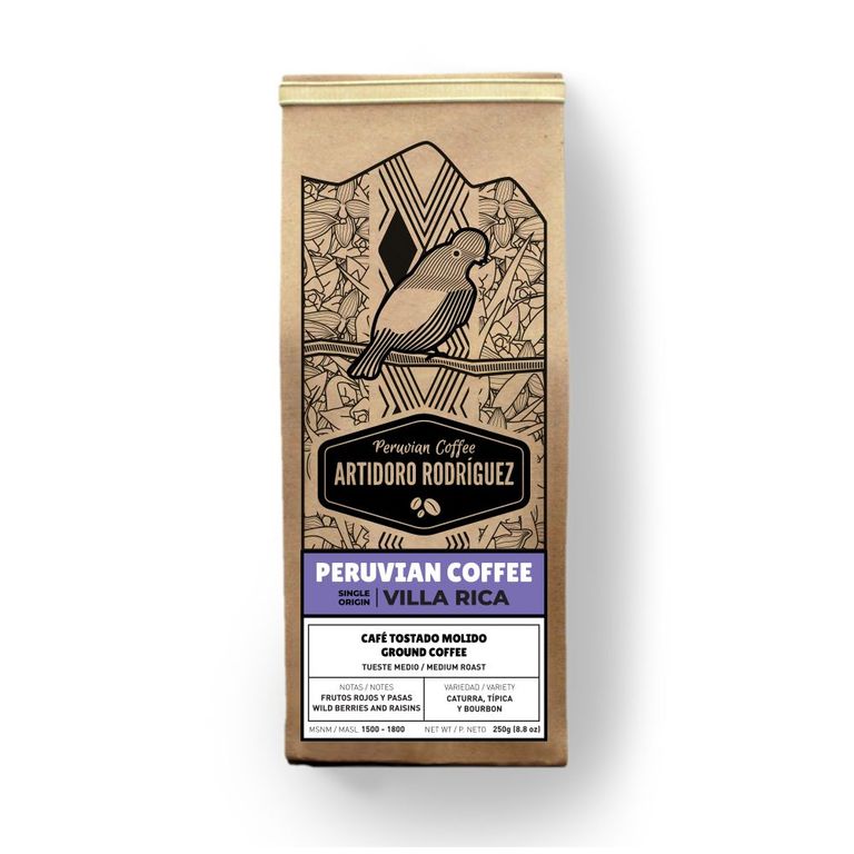 Café Artidoro Rodríguez Café Origen Villa Rica Molido Empaque 250 g