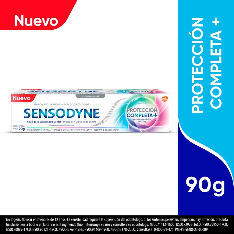 Crema Dental Sensodyne Blanqueadora Protección Completa Caja 90 g