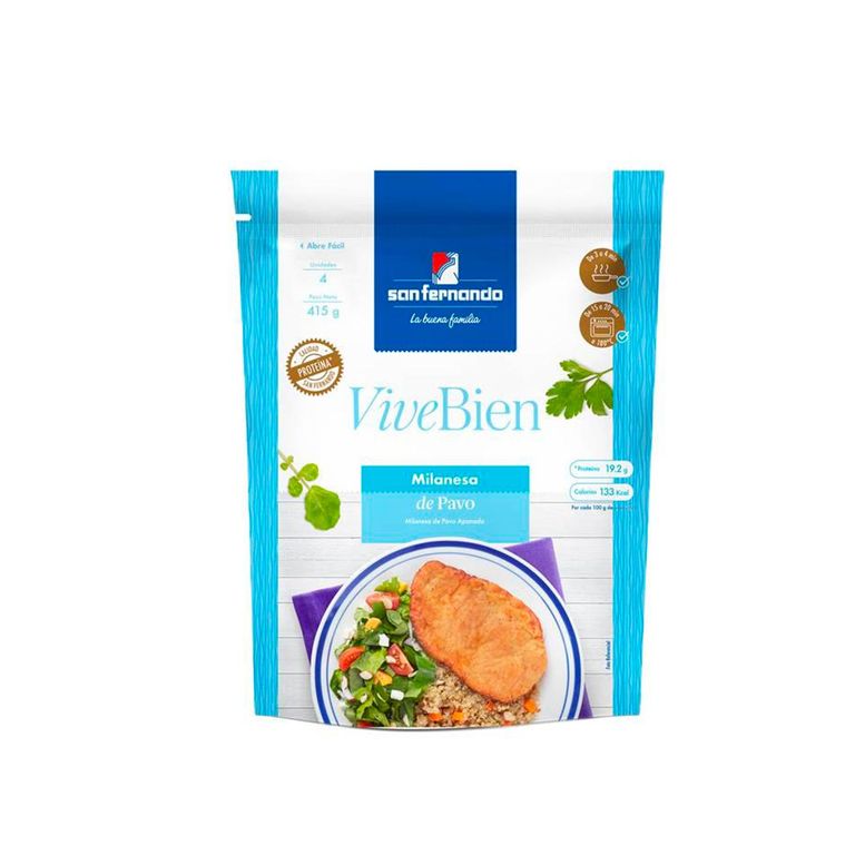 Milanesa de Pavo Apanada San Fernando Empaque 415 g