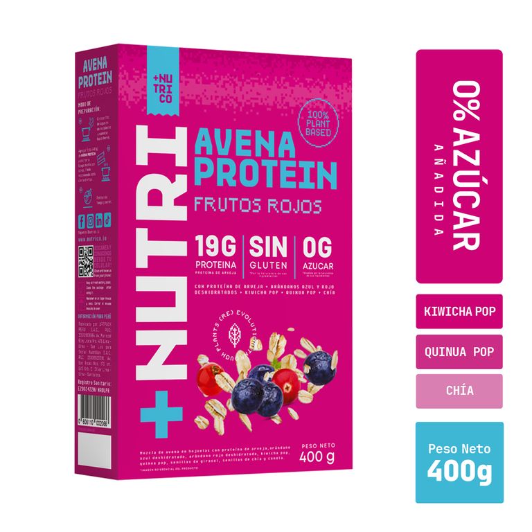 Avena NutriCo Frutos Rojos Caja 400 g