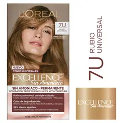 EXCELLENCE - Kit Tinte Capilar Sin Amoniaco Tono 7U Rubio