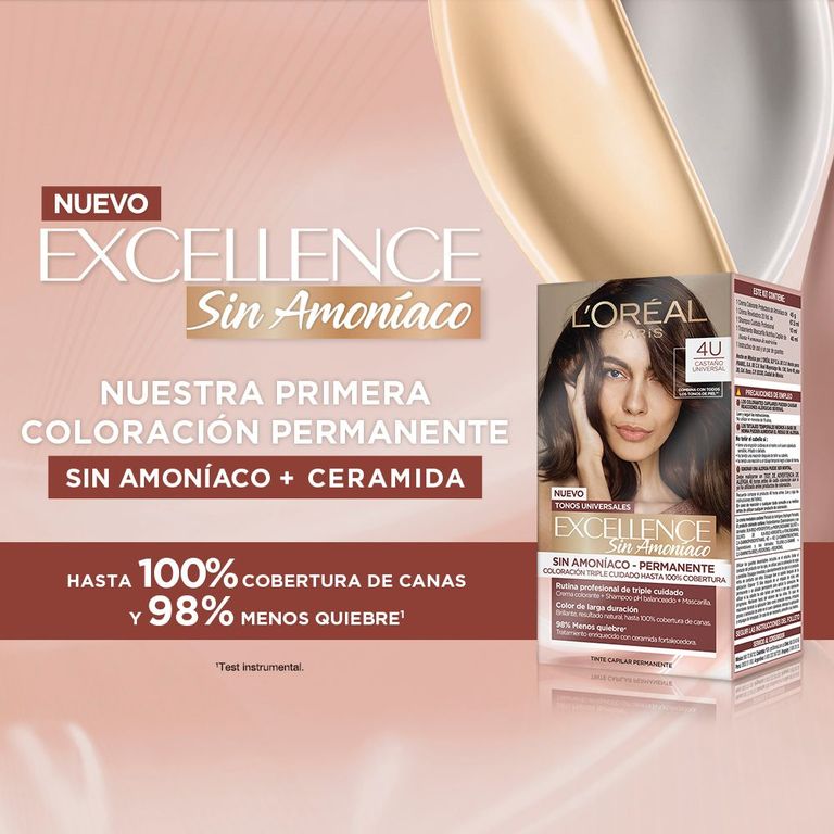 Tinte Excellence Sin Amoniaco Tono 4U Castaño