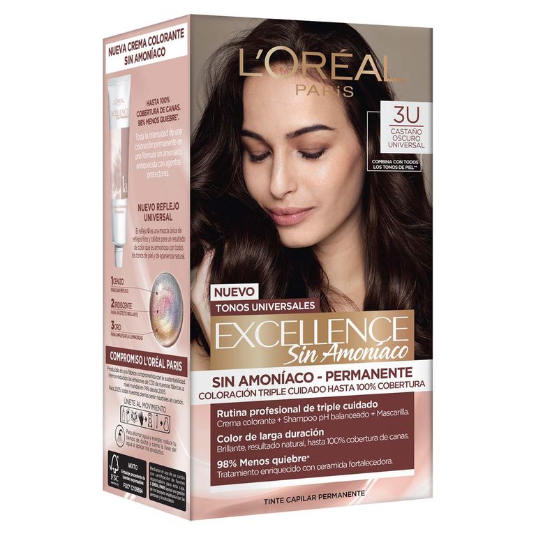 Tinte Excellence Sin Amoniaco Tono 3U Castaño Oscuro