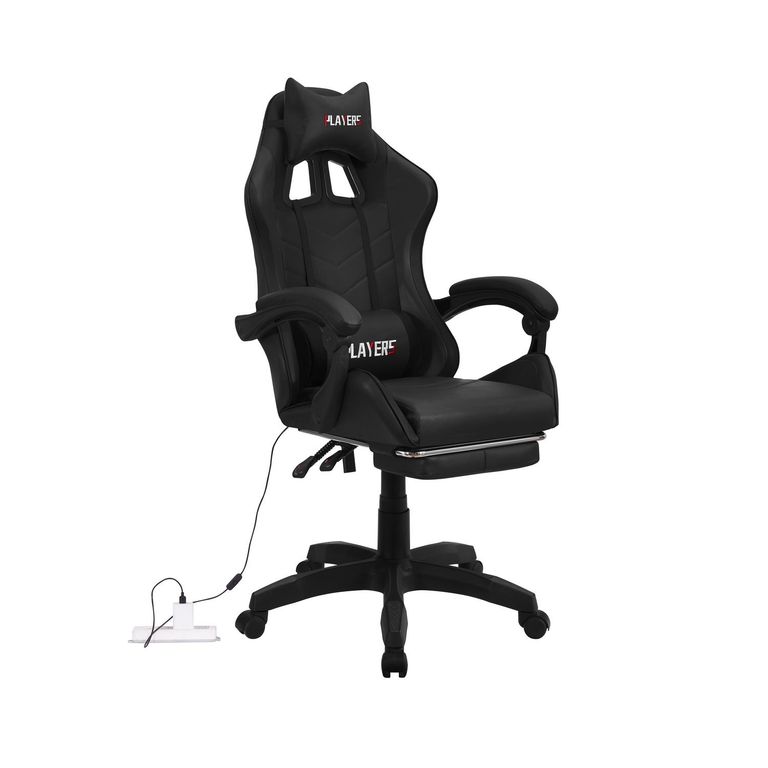 Silla Gamer Reclinable Con Masajead Black
