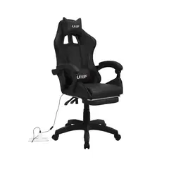 CASA JOVEN - Silla Gamer Reclinable con Masajeador Black