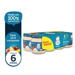 GERBER - Compota Gerber Surtido Pack 8 Envases 113 g